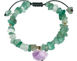 Achteraf Betalen Kristallen Armband met Amethist en Rozenkwarts voor Dames - Verstelbaar
