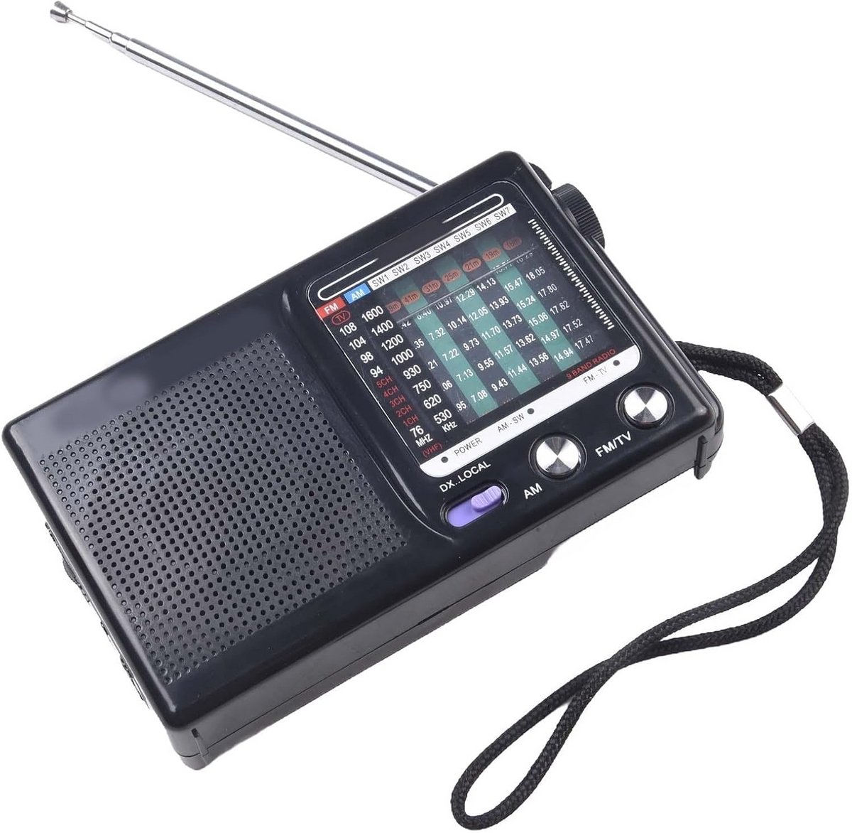 Draagbare AM/FM Radio met Telescopische Antenne voor Helder Ontvangst