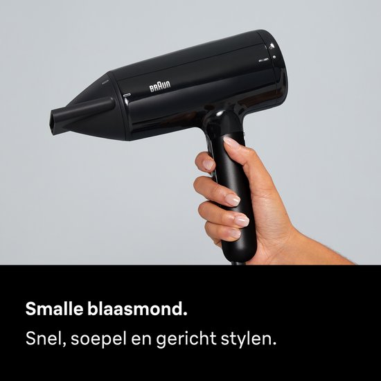 Sèche-cheveux Braun HD4.1 BRHD410E - Séchage - Super IONTEC anti-frisottis - 3 températures + Shot Cool - Livré avec souffleur