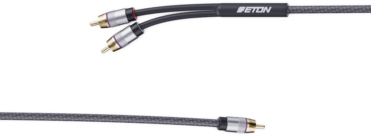Eton RCAU-Y – High-End 2-naar-1 RCA Y-splitterkabel 0,75m met OFC koper en 24K vergulde connectoren