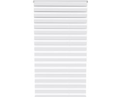 Aufun zebra rolgordijn – montage zonder boren – 120 x 220 cm – klemrolgordijn – zonwerend – met kettinglift – voor deuren en ramen – wit