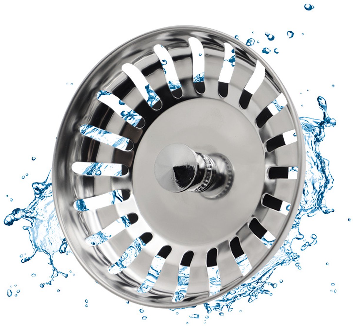Gootsteenzeef - Gootsteenstop - 79MM - RVS - Gootsteen Zeef - 1 stuk - Afvoerplug - CHPN
