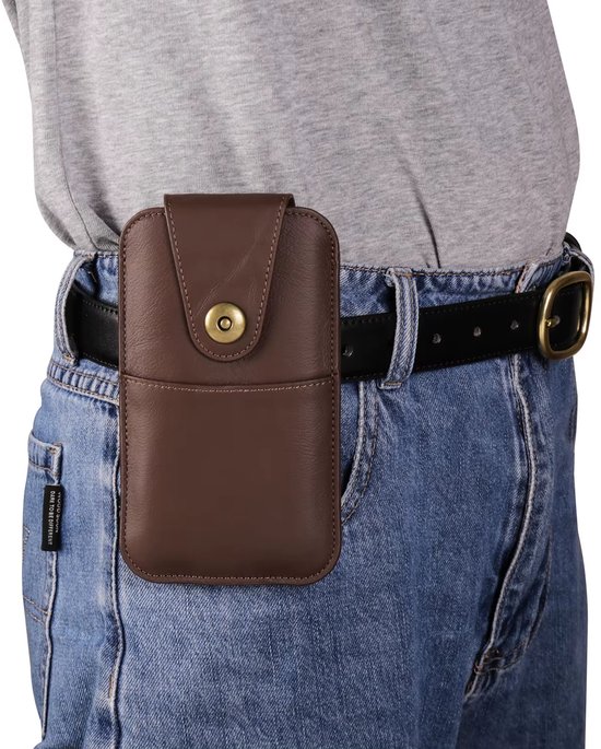 Lederen Telefoonhoes Met Riemclip 72 Inch Holster Geschikt Voor 