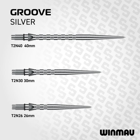 Winmau Switch Point Groove Silver 26 mm van Winmau — afbeelding 2