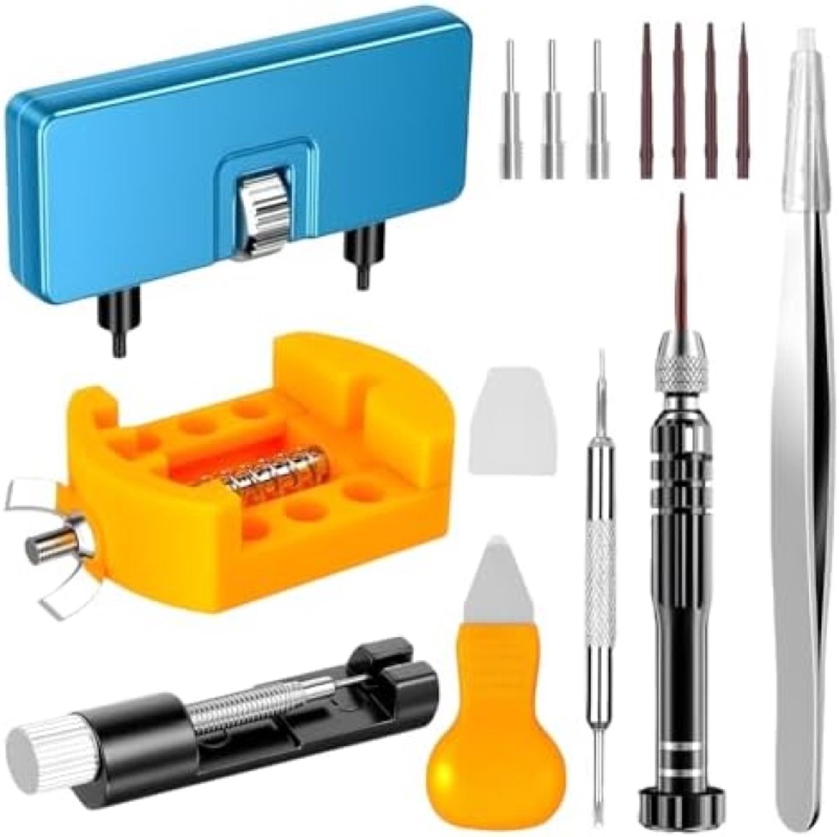 Professionele 7-delige horlogereparatieset met verstelbare basis