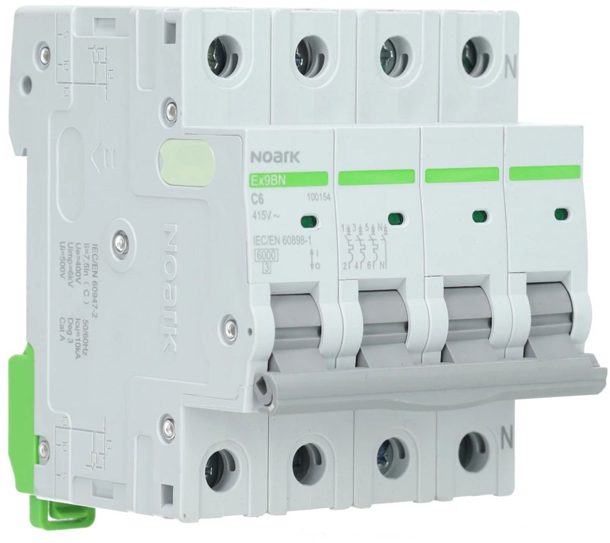 Noark installatieautomaat 3-polig+nul 6A C-Kar (Ex9BN 3PN C6)