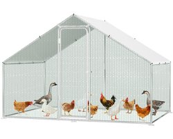 Kippenren 3×2×2 m - Buitenren - Verzinkt Staal - Dierenren met Slot - Kippenhok - Konijnenren - Vogelren - Kleine Huisdieren - Chickenguard