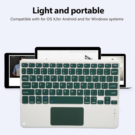 Draadloos Bluetooth-toetsenbord Met Touchpad – Oplaadbaar, Slank En Compatibel Met Pro, Go 3 En Go 2