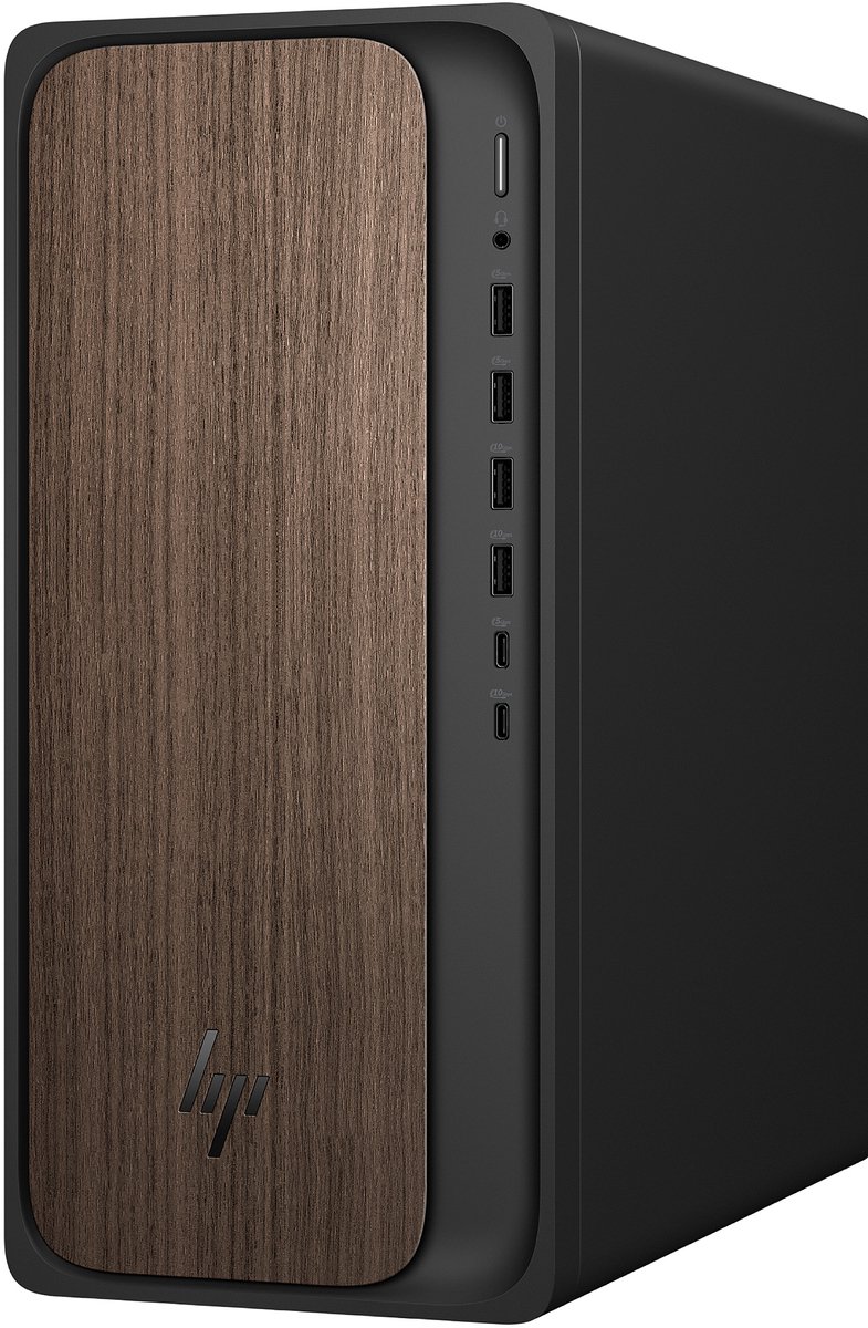 HP OmniDesk Desktop AI M03-0772nd Intel Core Ultra 7 265 16 GB DDR5-SDRAM 1 TB SSD Windows 11 Home Tower PC AI PC Hout, Zwart