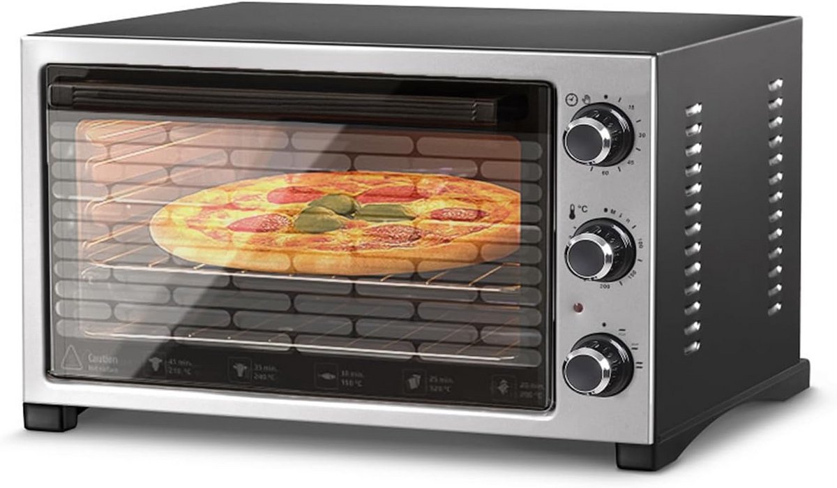 Elektrische Oven 36L met Timer en Grillfunctie - RVS - 1420W
