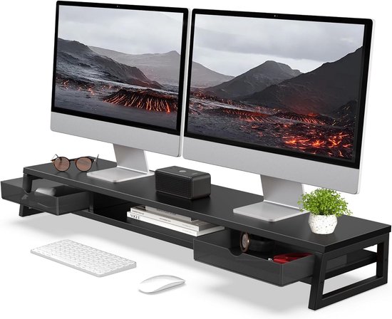 TEAMIX Monitor Stand 20'' for Laptop Computer, Black Desktop Stand for