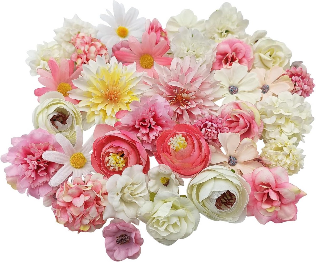 42 Delige Set Mini Kunstbloemen voor Knutselen en Decoratie