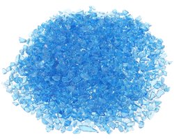 Decoratief glas grind 450g/1lb 3-6mm, onregelmatige glitters stenen kralen chips gebroken gebroken gebroken vuur glas voor vaste vaas vuller aquarium aquarium, zeeblauw