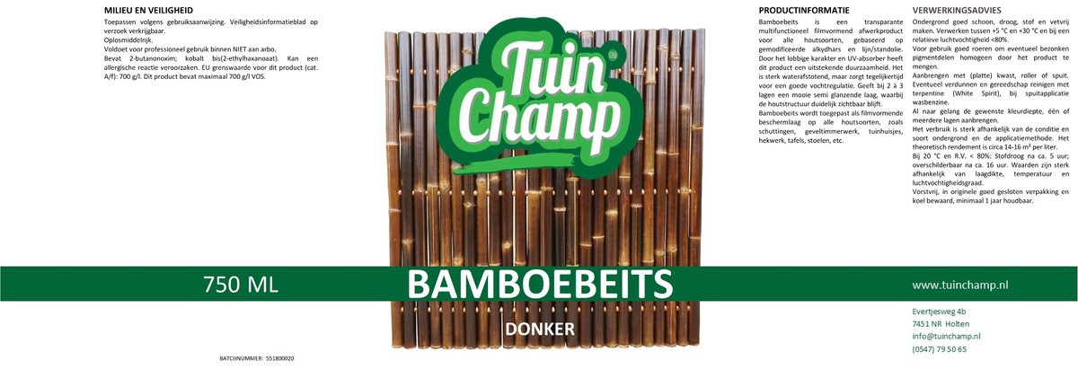 TuinChamp Bamboebeits Donker