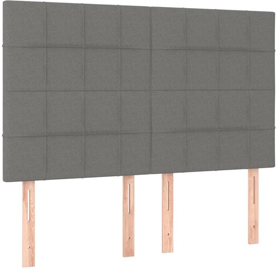 vidaXL - Boxspring - met - matras - stof - donkergrijs - 140x190 - cm
