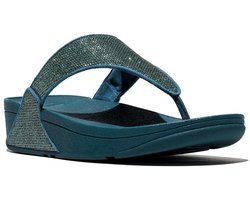 FitFlop Lulu Shimmerglitz Toe-Post Sandals Dames Sandalen - Deep Ocean