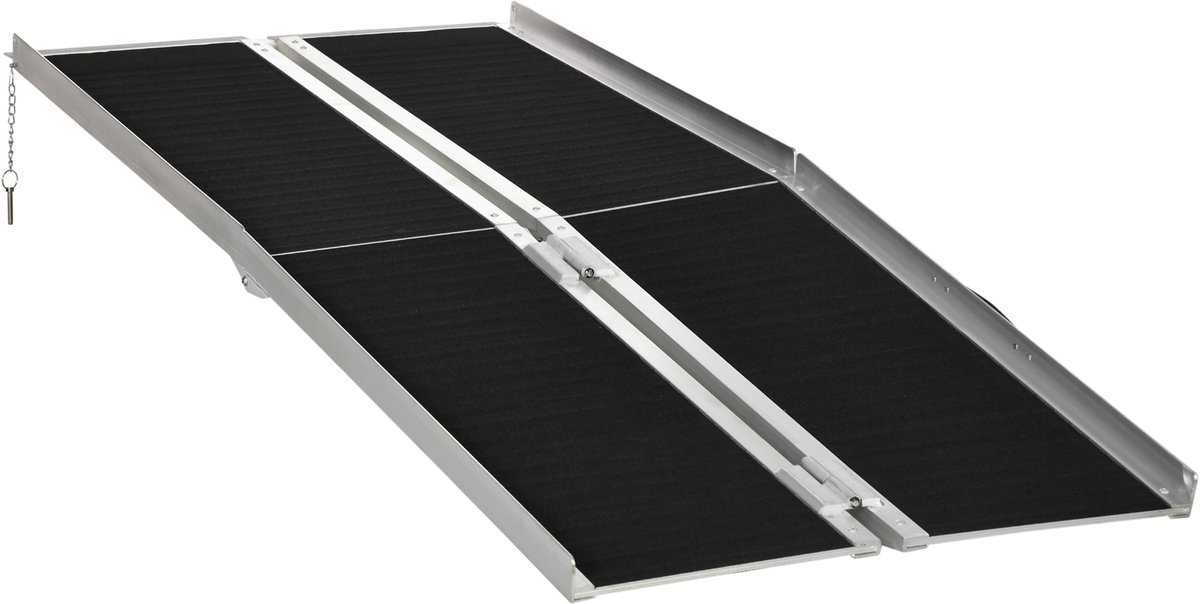 HOMCOM-rolstoelhelling - Aluminium - 183x73,5x3,5cm - Zwart
