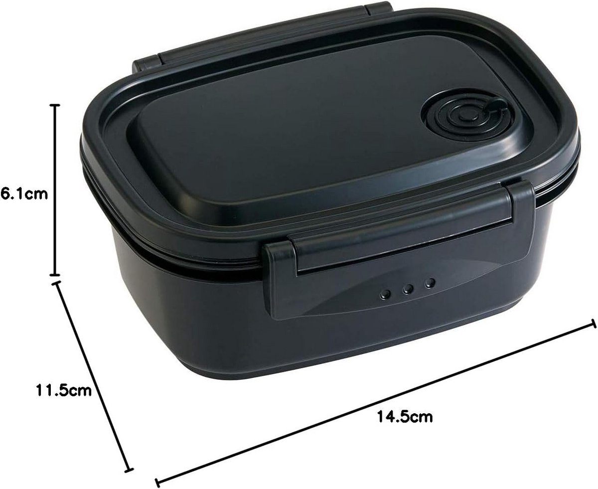 Compacte Lunchbox Zwart - 430 ml - Bento Stijl Maaltijdcontainer