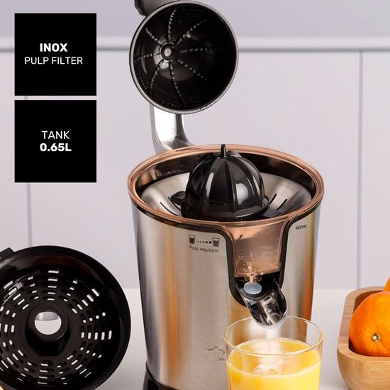 Elektrische Citruspers met Hefboom 1000W - Geschikt voor alle Citrusvruchten met Pulpfilter en Eenvoudige Reiniging — afbeelding 3