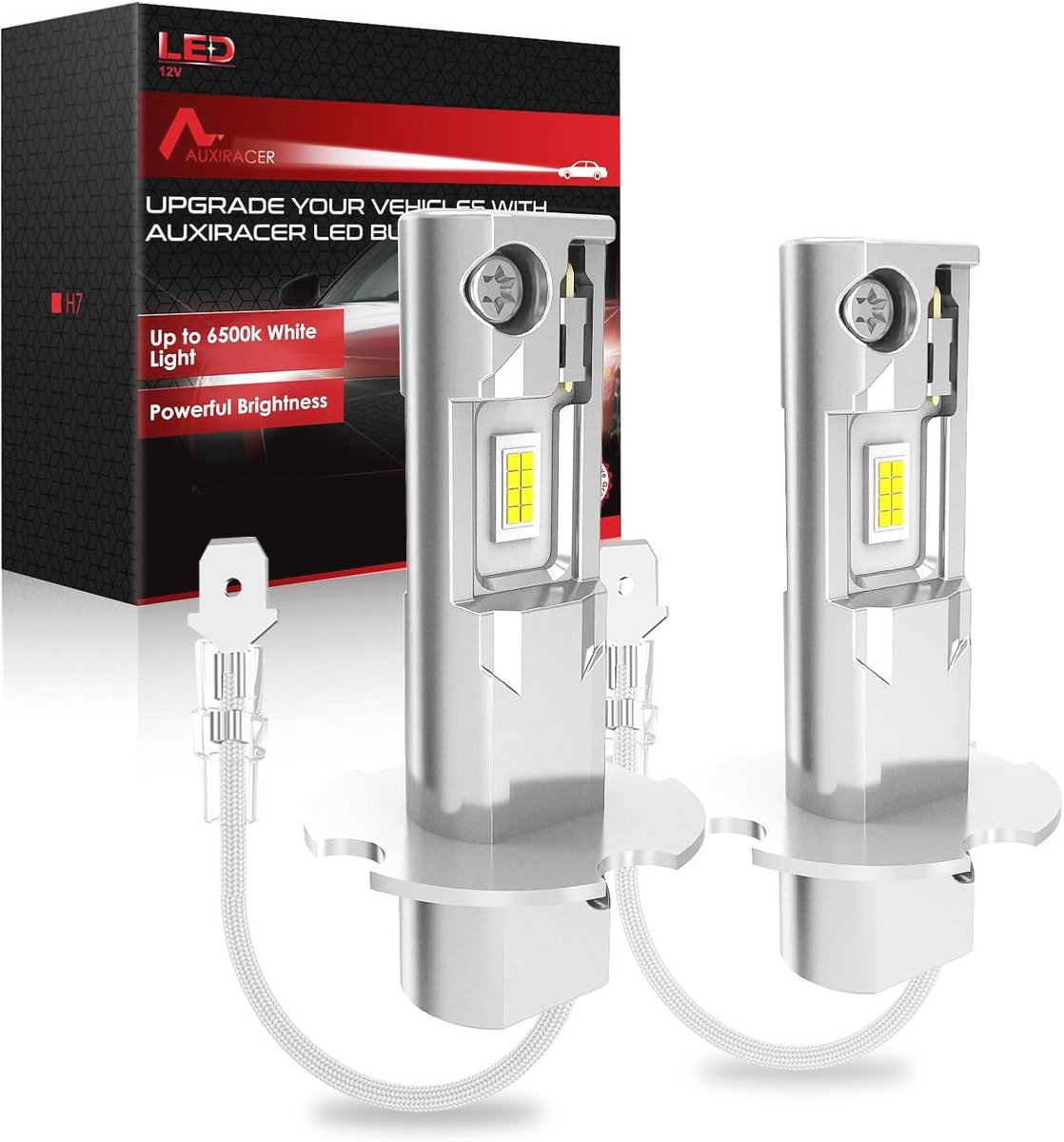 LED H3 Autokoplampen 22000LM 6500K Wit - 1:1 Halogeen Vervanging - Plug-and-Play Set van 2