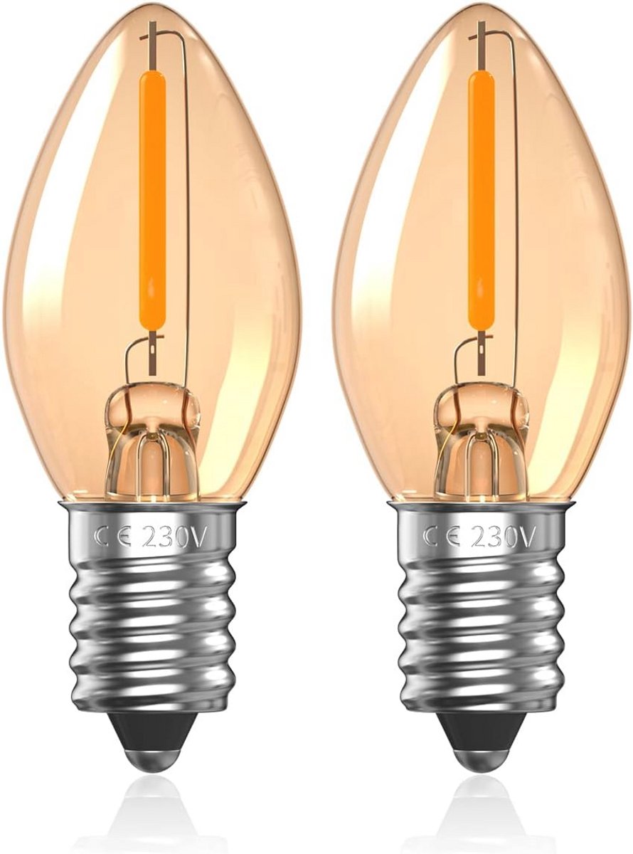 E14 LED Kaarslamp 0.5W - Warm Wit Licht 2200K - 2-Pack