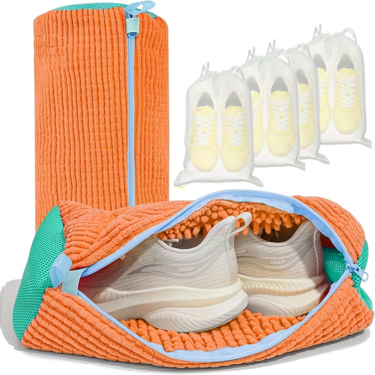 Set van 2 Herbruikbare Schoenwaszakken | 360° Reiniging voor Sneakers en Alle Schoenen