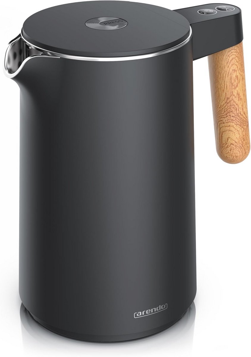 Waterkoker met temperatuurinstelling tot 100 graden - dubbelwandig - 1,5 liter - BPA-vrij - Cool Touch handvat