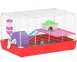 PawHut Hamsterkooi - Metaal - 47x30x27cm - Wit