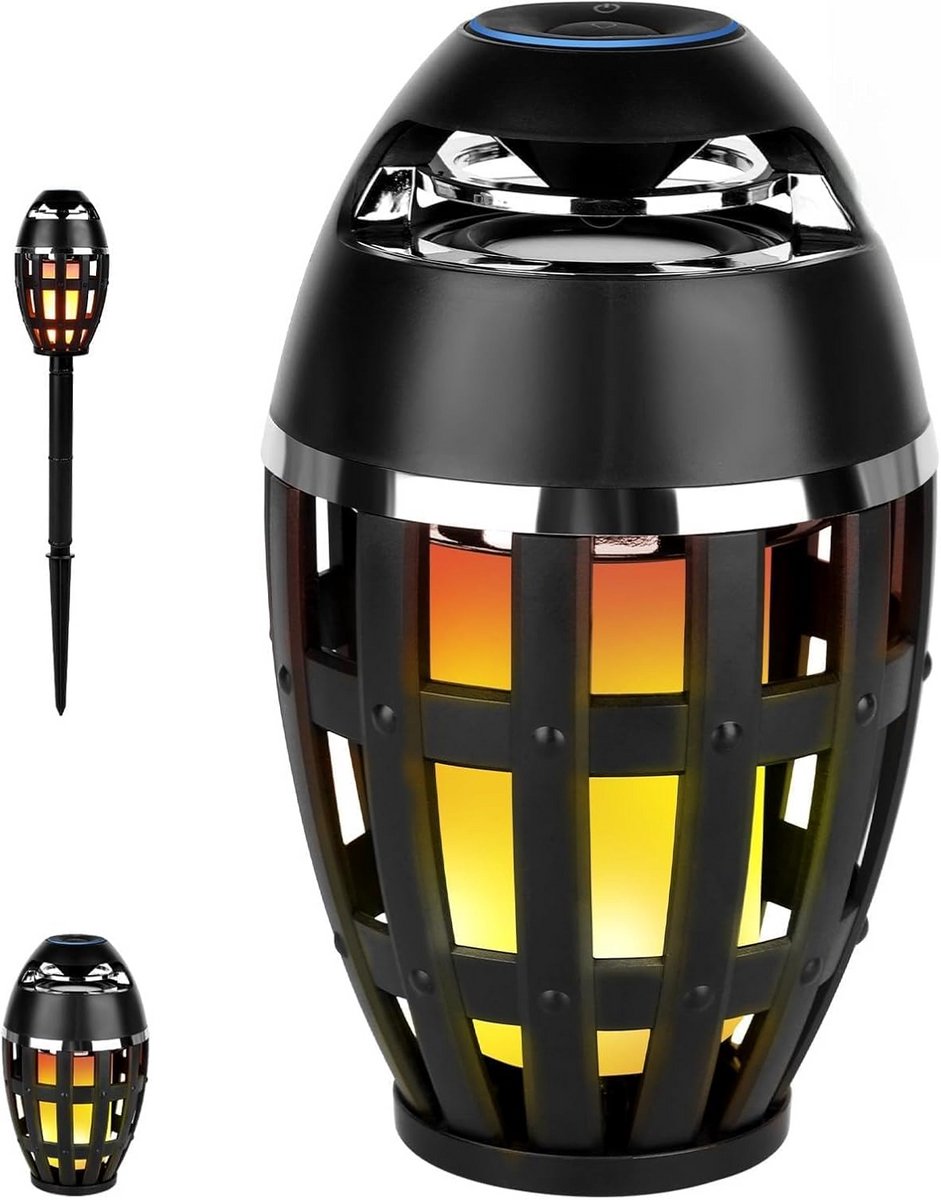 Draagbare Bluetooth Speaker Buiten met LED Vlam Effect - Waterdicht en Oplaadbaar voor Tuin en Camping