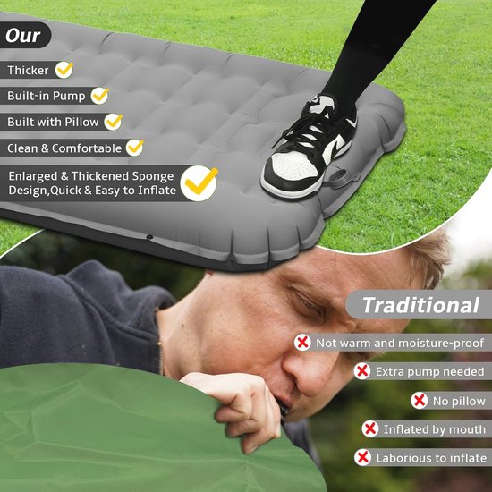 Comfortabele opblaasbare slaapmat 12 cm dik voor camping en backpacken van Quechua — afbeelding 4