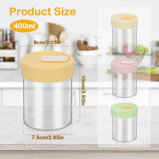 Vikcvcsc 4 stuks meal prep-potten, 680 ml, overnight havermoutpotten met deksel, inmaakpotten met schroefdeksel, muesli, yoghurt, jam, milkshake Vikcvcsc 4 stuks meal prep-potten, 680 ml, overnight havermoutpotten met deksel, inmaakpotten met schroefdeksel, muesli, yoghurt, jam, milkshake