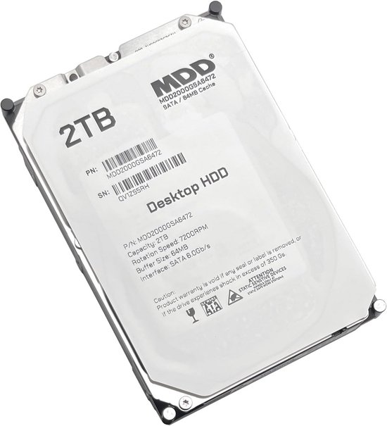Interne Desktop Harde Schijf 2TB SATA 6.0Gb/s 7200 RPM 3,5 inch HDD voor PC, NAS en DVR van Merkloos — afbeelding 3