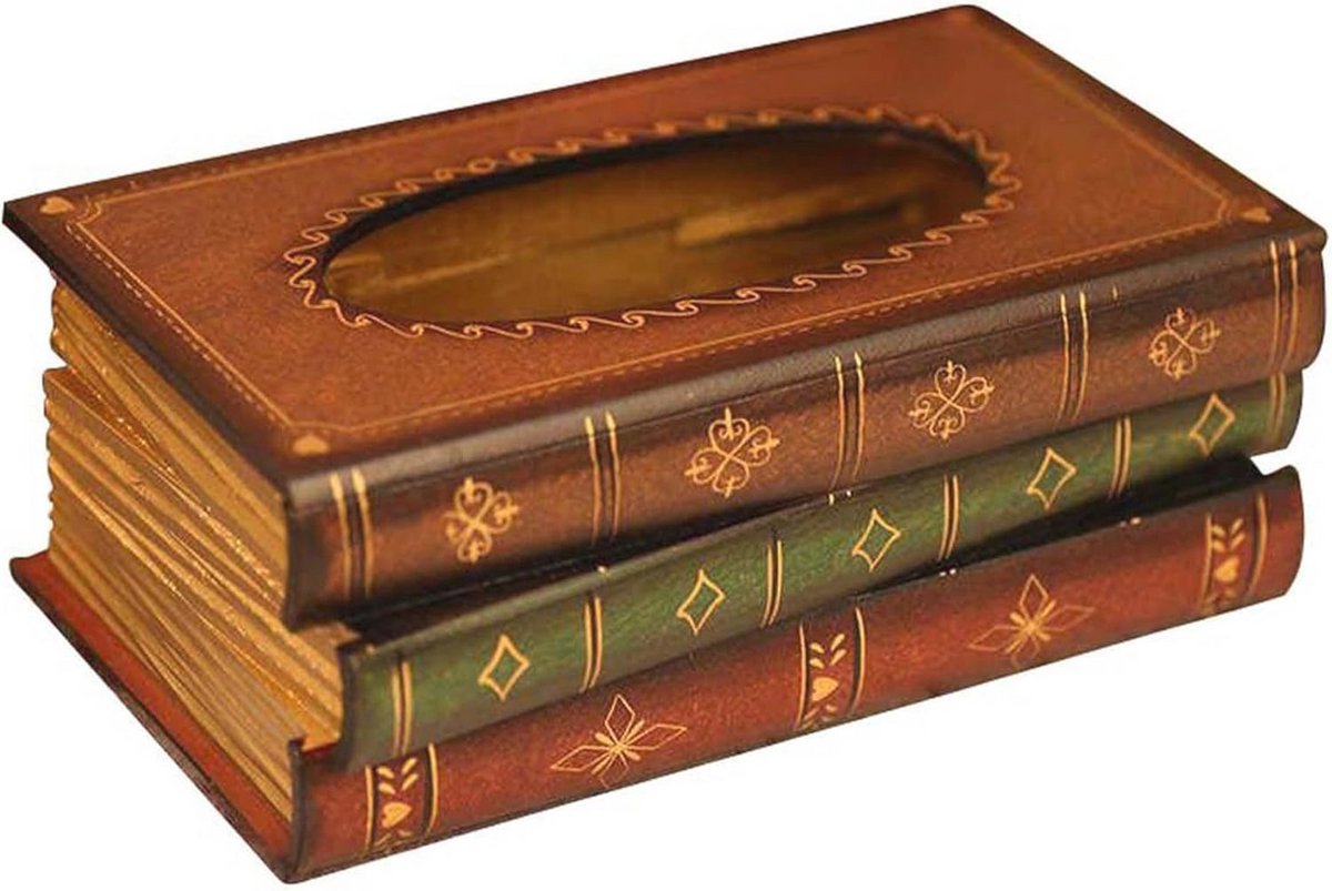 Elegante zakdoekdoos van antiek hout voor thuis, kantoor en auto - 27 x 16,5 x 10 cm