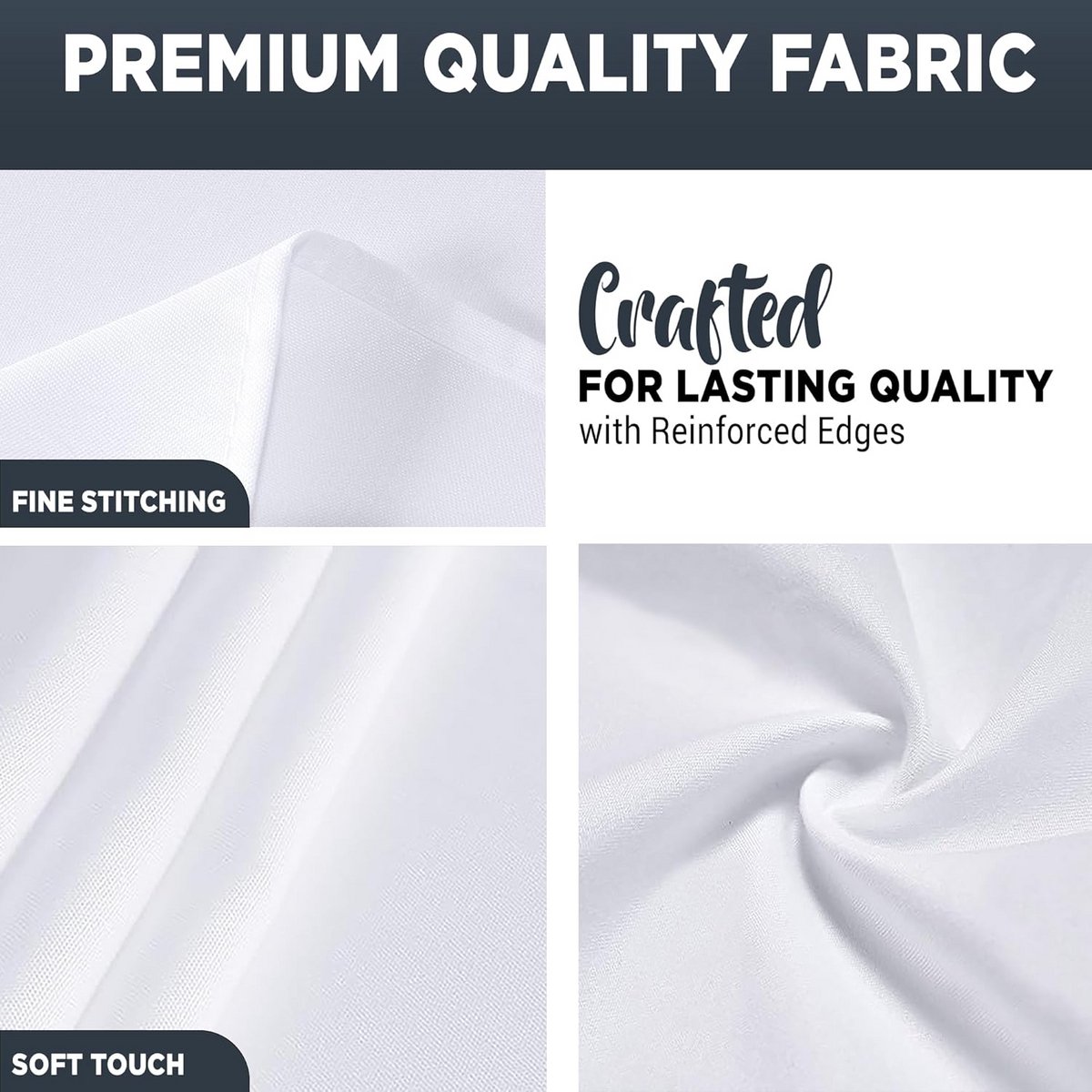 Rechthoekig Tafelkleed Katoen Polyester Zwart 90 x 132 Inch voor Feest en Diner