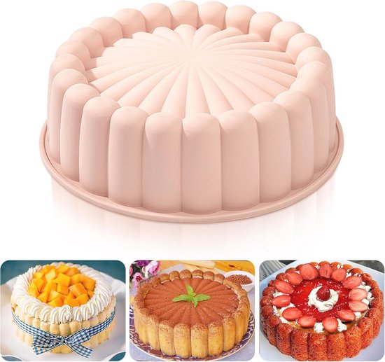 Orion Group Siliconenvorm Gugelhupfvorm van Siliconen Taartvorm Napfkuchenvorm Rose SILLINIE 25 cm