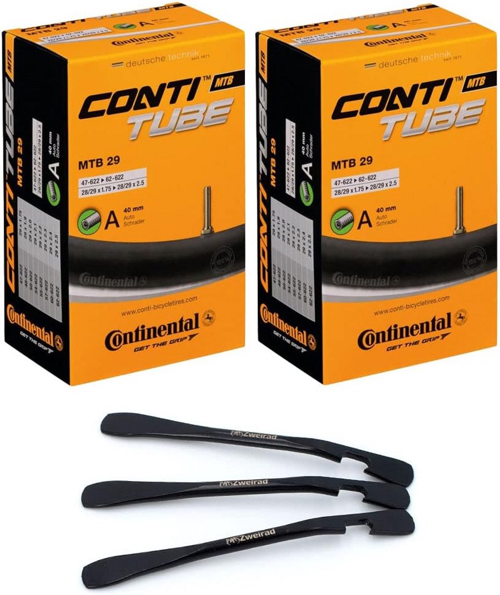 Continental fietsbinnenband MTB 28/29 inch AV 40mm (47/62-622) + 3 MS-tweewieler bandenlichter