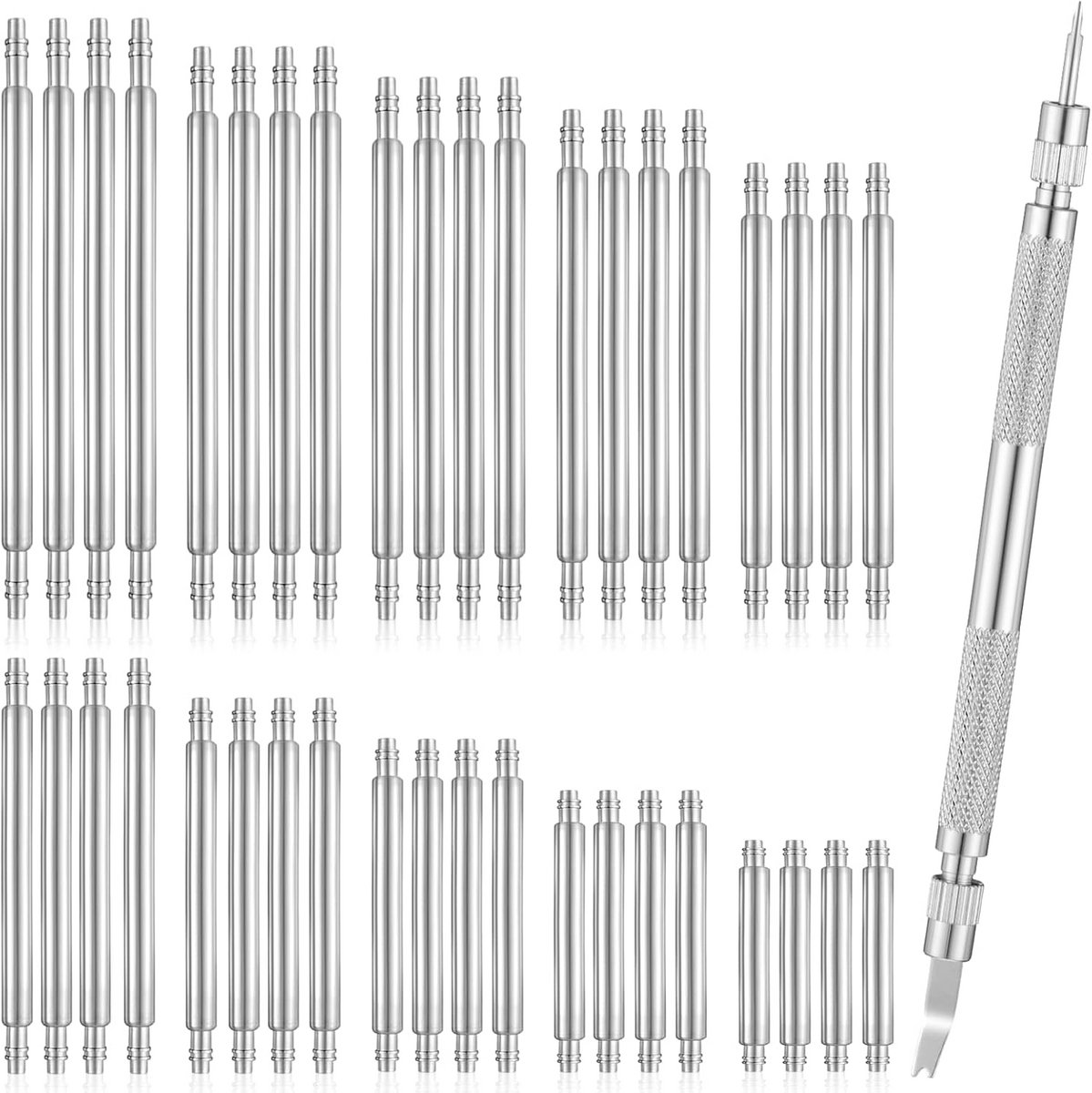 Giantree 41-delige horlogebandreparatiegereedschapset, horlogebanden pin vervangingssets, horlogeband, veerstang, gereedschapsset, vervangingsset voor het verwijderen en repareren van horlogebanden