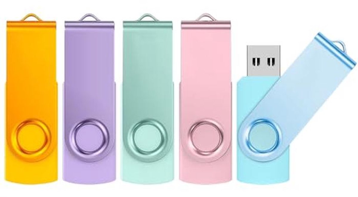 64 GB USB-stick Hoge Snelheid USB 3.0 Draaibare Geheugenstick met Lanyards - Meerkleurig