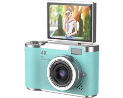 Appareil photo numérique - Appareil photo compact 1080p HD 48 MP avec écran HD rabattable de 2,4 pouces, éclairage LED intégré, zoom numérique 8x, pour adolescents et étudiants - avec carte mémoire 32 Go (vert)