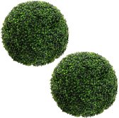 ML-Design set van 2 kunstmatige buxusballen groot 45 cm groen uv-bestendig onderhoudsvriendelijke decoratieve kunstplanten voor binnen en buiten woonkamer kantoor tuin terras balkon outdoor decoratie realistisch nep buxus plant topiary ballen