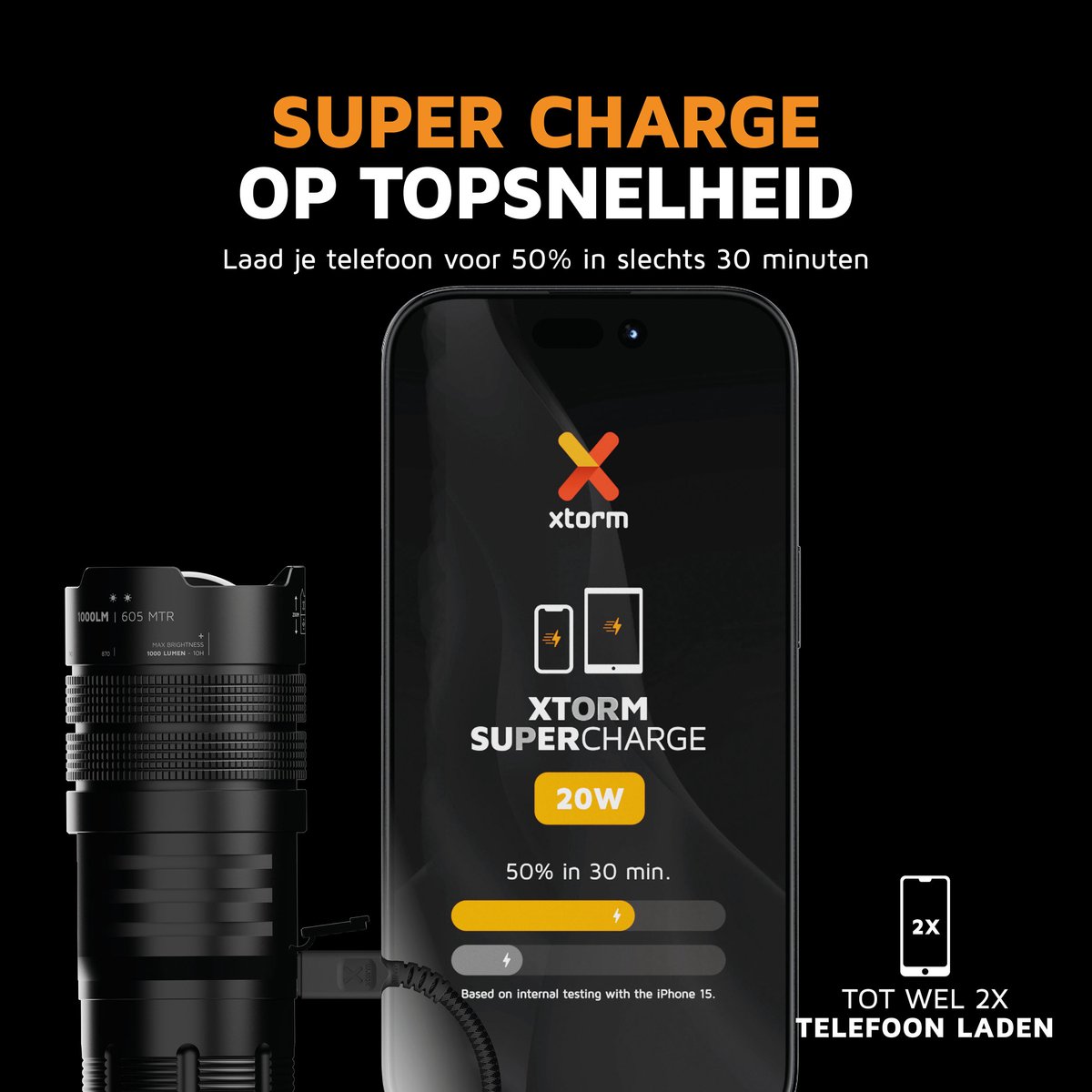 Xtorm Snellader Powerbank 10.500 mAh met Zaklamp en 1000 - afbeelding 2