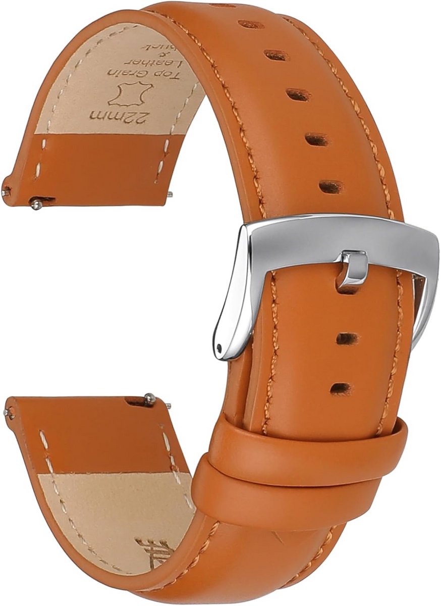 Elegante Horlogebanden Leer met Snelsluiting (18mm-22mm) - Echt Topnerfleer