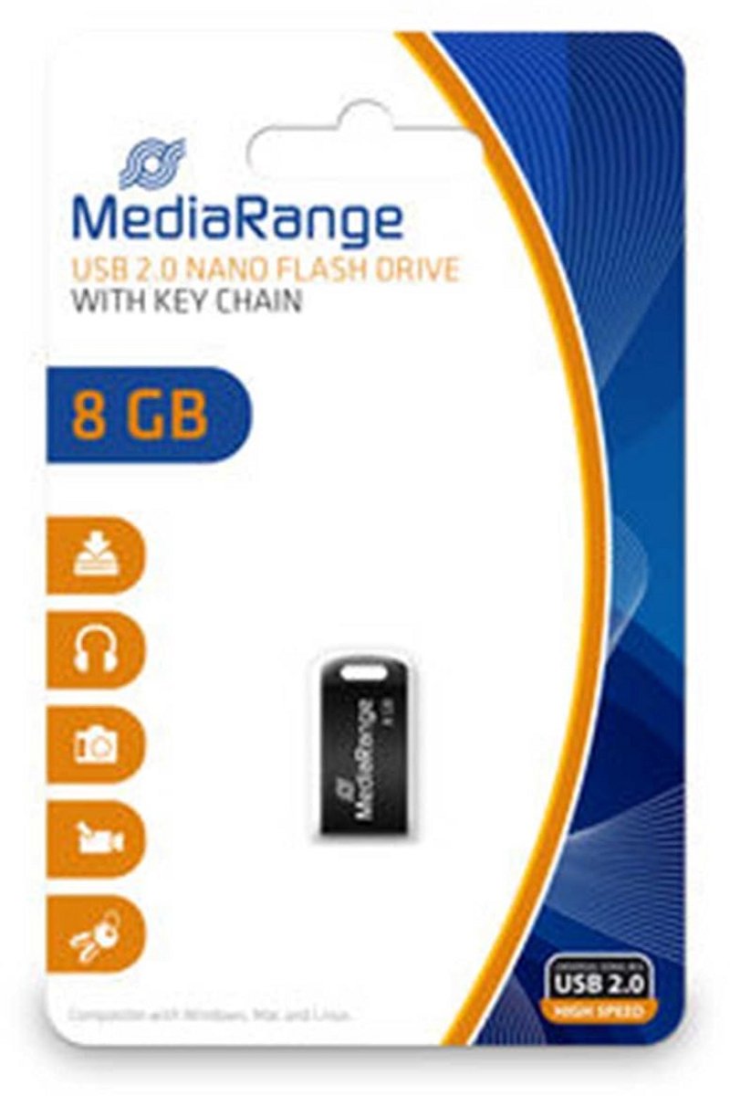 Compacte Nano USB Stick 8GB - Mini Flash Drive met Sleutelhanger