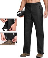 BUBW Pantalon de Pluie Hommes & Femmes - Imperméable - Pantalon de Pluie avec Fermeture Éclair - Colonne d'Eau 5.000 | 5.000 g/m² Capacité Respirante - avec taille ajustable et bandes réfléchissantes - Essential Unisex - Taille M - Zwart