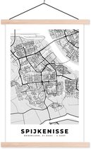 Porte-affiches avec affiche 40x60 cm - Affiche scolaire - Plan de ville - Spijkenisse - Grijs - Wit - Affiche textile - Lattes vierges