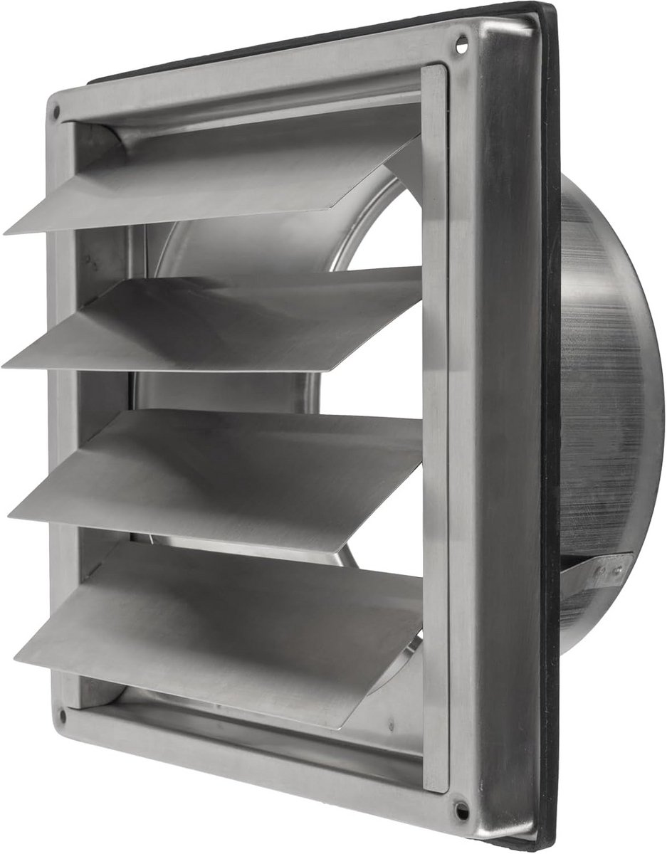100 mm roestvrijstalen luchtafzuigkap - drogerventilatie met kleppen voor wandmontage - metalen ventilatie met terugslagklep - HVAC voor badkamer, huis en keuken