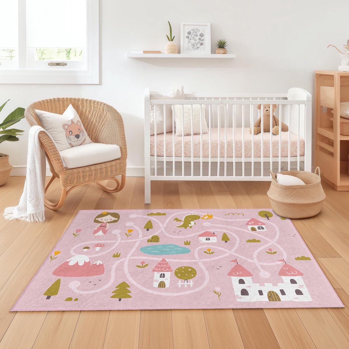 Mila Home - Kindertapijt Rechthoek - Vloerkleed Kinderkamer Tapijt - Speeltapijt - Wasbaar - Antislip - OEKO-TEX Gecertificeerd - 410 3