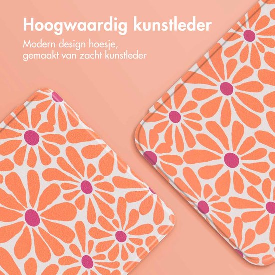 imoshion E-reader Hoesje - Geschikt voor Pocketbook Verse, Pocketbook Verse Lite, Pocketbook Verse Pro, Vivlio Light, Vivlio Light HD - Design Sleepcover Bookcase - Orange Flowers Connect van iMoshion — afbeelding 3