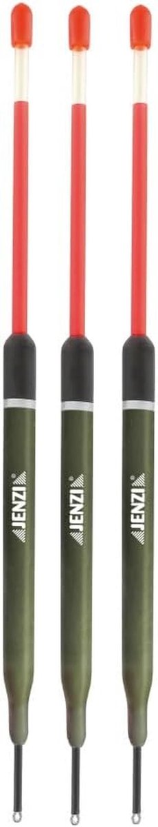 Set van 3 Doorlichtende Zeevisdobbers – 8, 10, 15 Gram – Snoekbaars Dobbers met Gekleurde Antenne