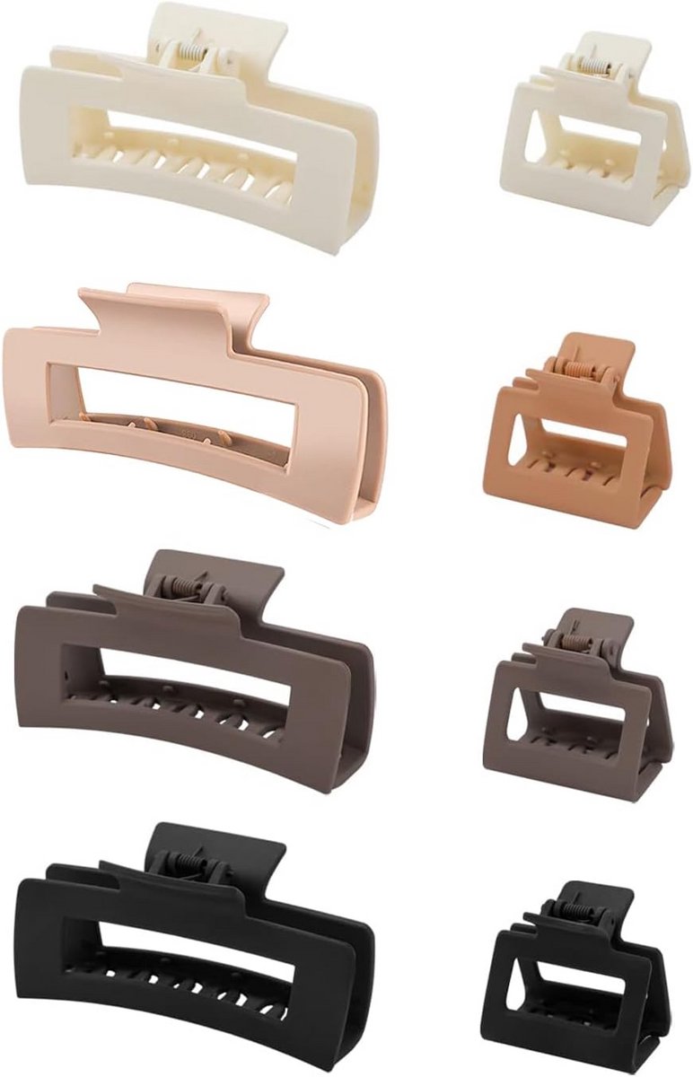 Grote Haarklemmen Set - 8 Stuks Antislip Haarspelden voor Dik en Dun Haar